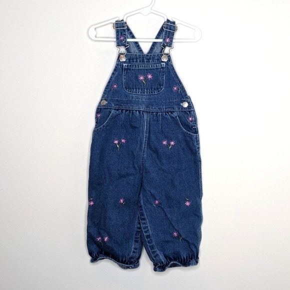 Vintage Embroidered Flower Overall 24m - Picture 1 of 4